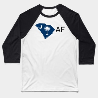 South Carolina Flag State Outline AF (black) Baseball T-Shirt